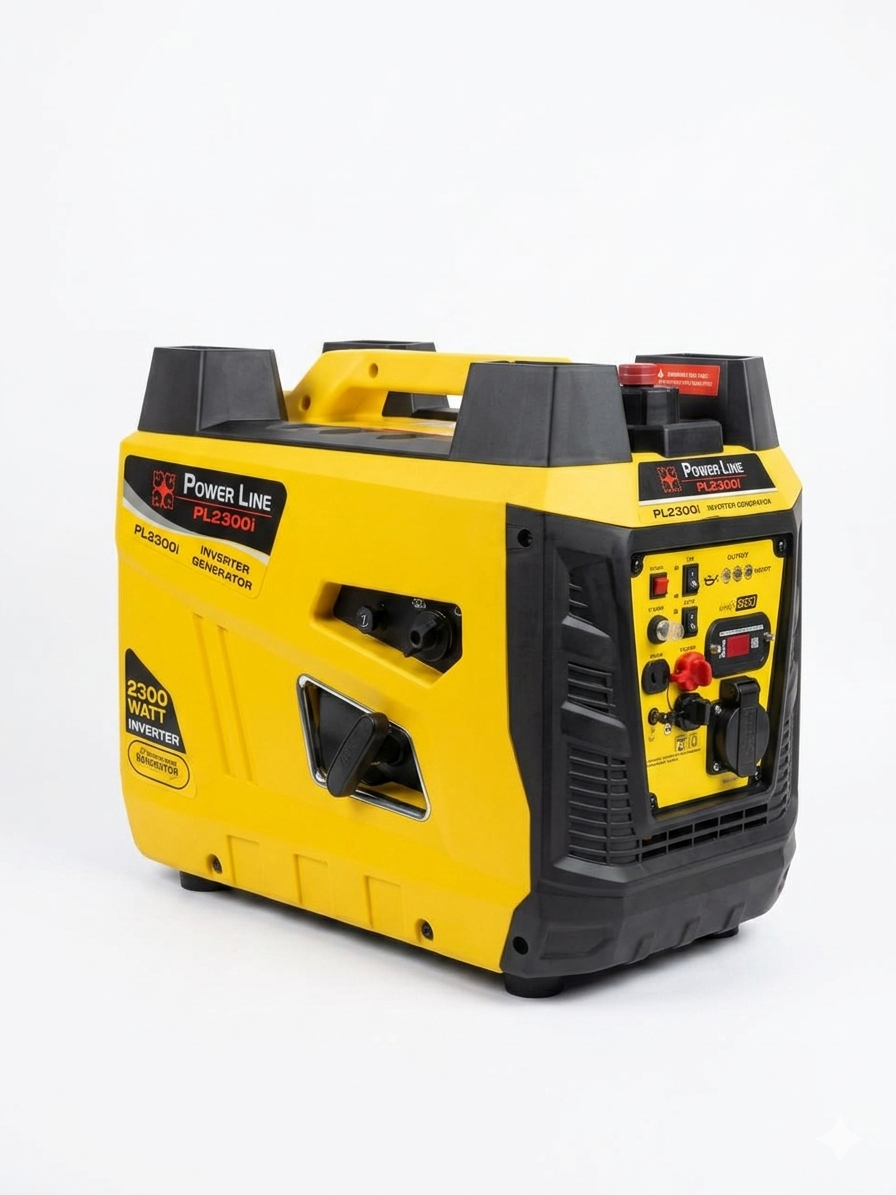 Yellow and black Power Line generator on a white background -  Power Line - PL2300i -  Abouche3le
