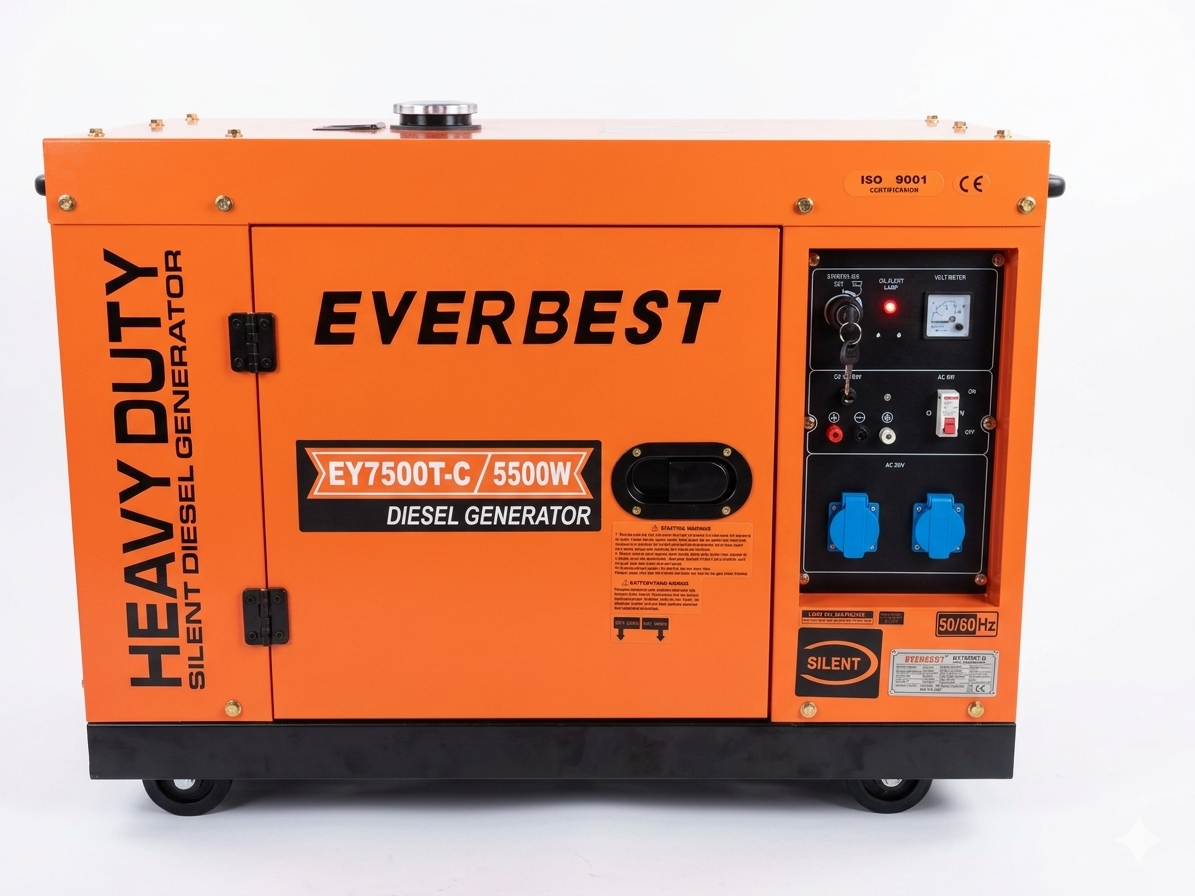 Everbest EY7500T-C Heavy Duty Silent Diesel Generator