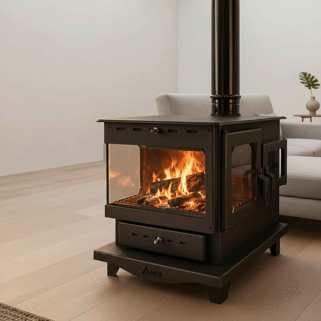 Amer - Wood Panoramic | High-Efficiency Wood Stove | Abou Che3le Lebanon