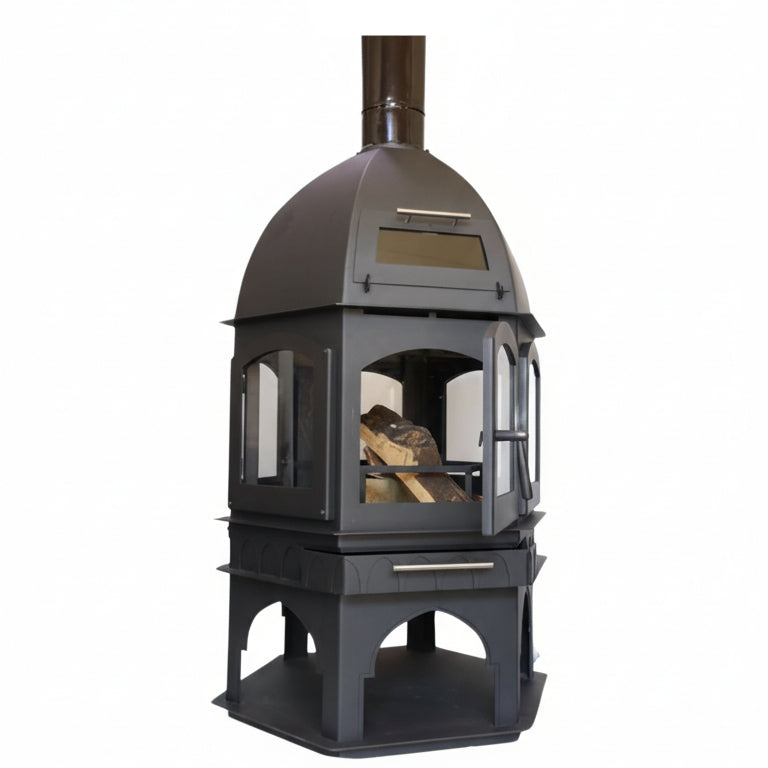 Wood Fireplace – Dome Model (100 m² Heating Capacity)