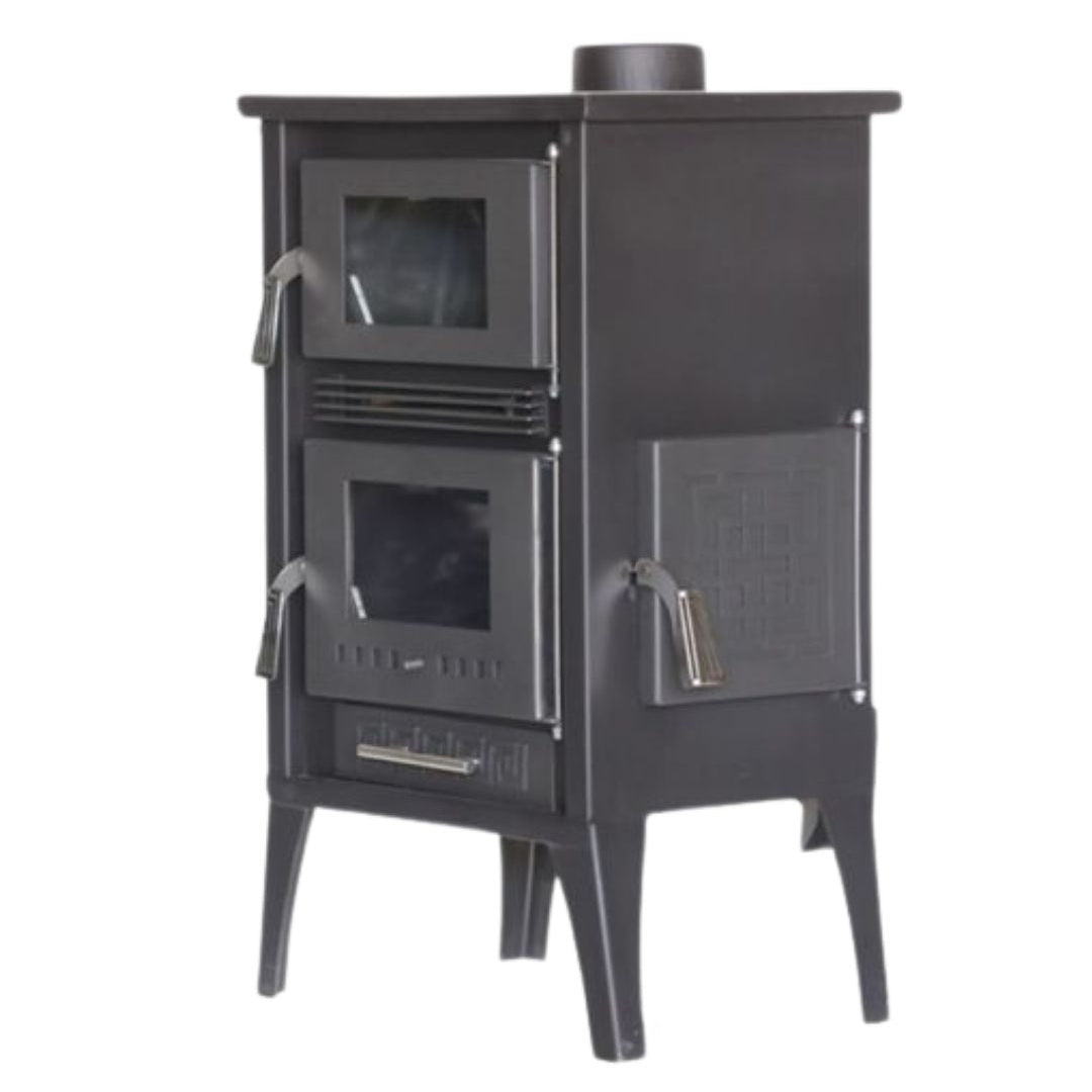 Iron Wood Fireplace – Compact Dual Glass Model