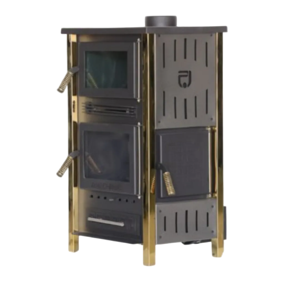 Fireplace Wood Stove – Stainless Steel Gold Edition