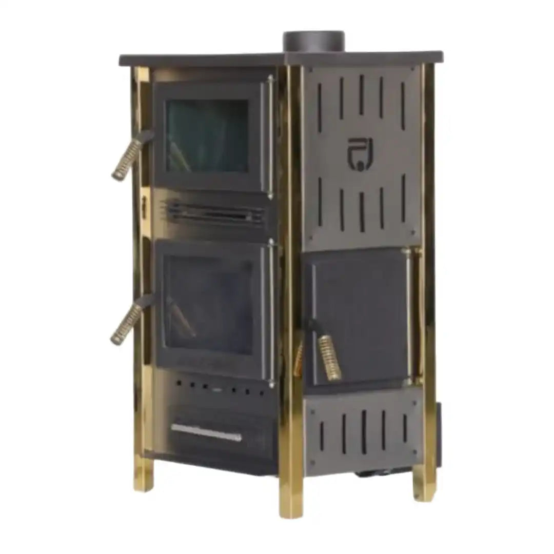 '-  Fireplace Wood Stove – Stainless Steel Gold Edition -  Abouche3le
