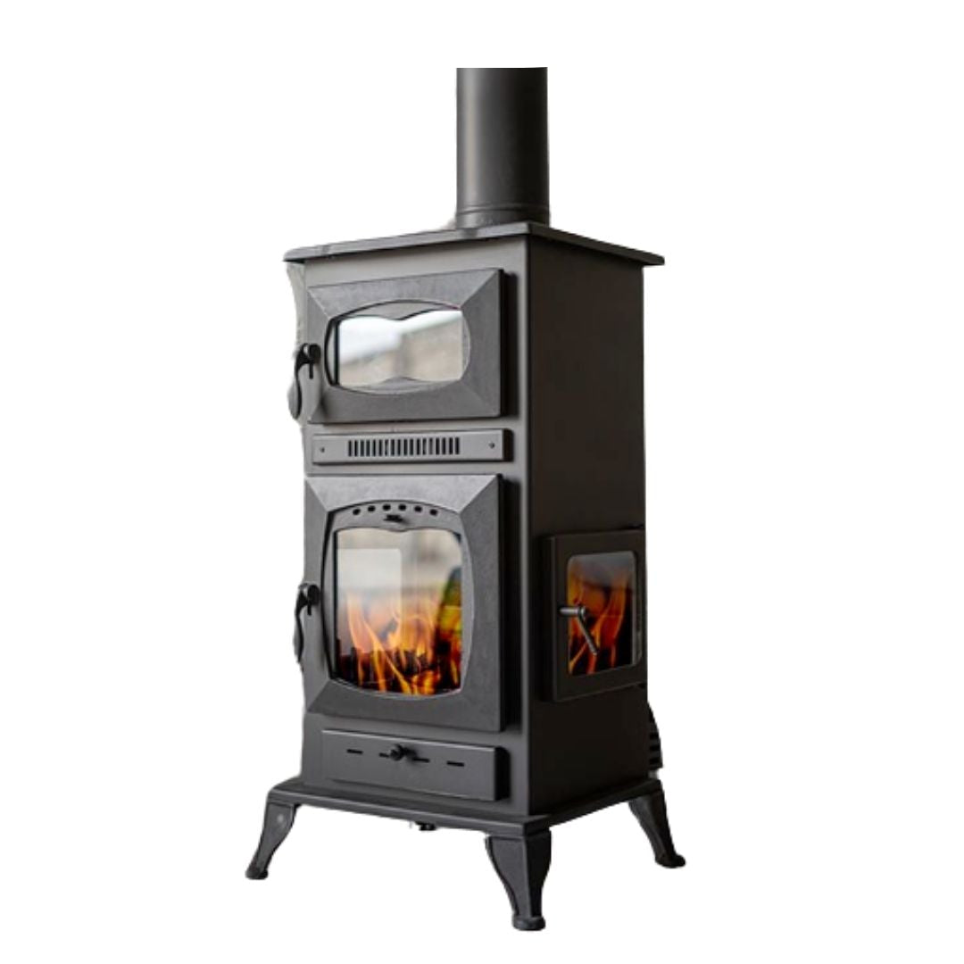 Amer Stoves – Turkish Square Cast Iron Wood Stove with Oven + Fan