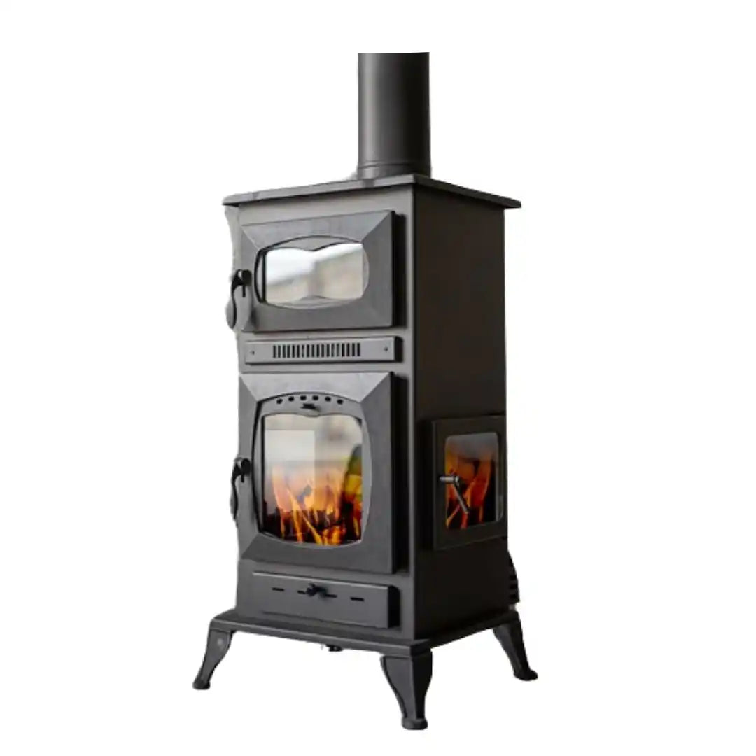 '-  Amer Stoves – Turkish Square Cast Iron Wood Stove with Oven + Fan -  Abouche3le