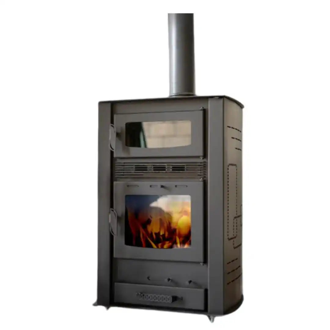'-  Amer Stoves – Storm Cast Iron Wood Stove with Oven + Fan -  Abouche3le
