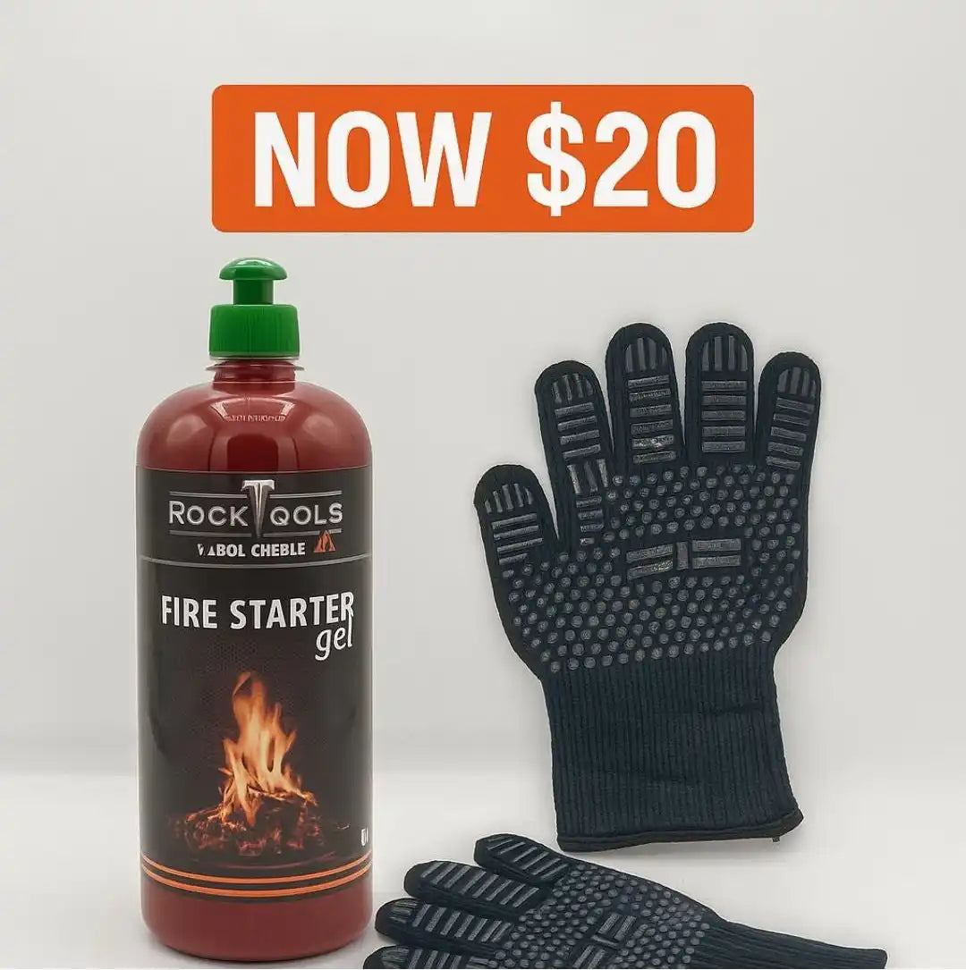 '-  Fire Starter Gel + Gloves -  Abouche3le