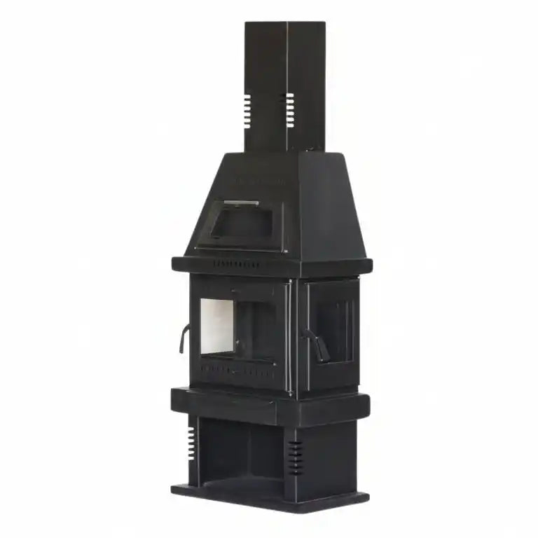 '-  Fireplace Wood Stove – Pyramid Model with Oven and Chimney Column -  Abouche3le