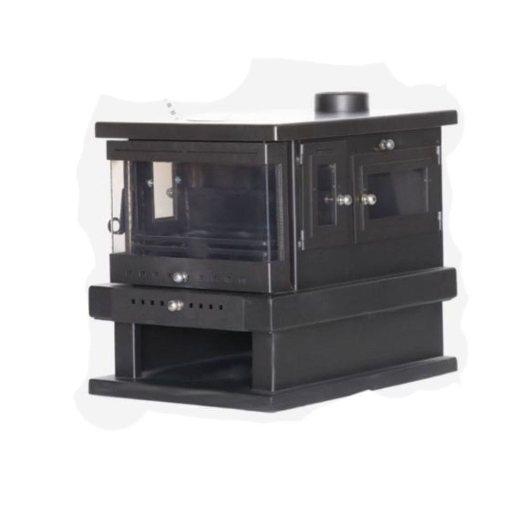 Luxury Wood Fireplace – Full Cast Iron with Glass Finish