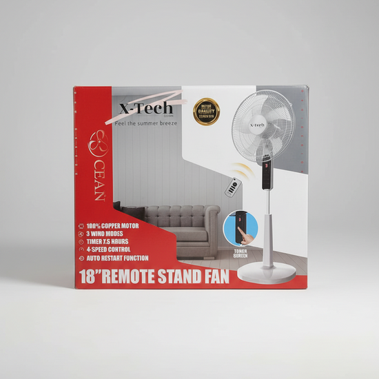 X-Tech 18" Remote Stand Fan (Model: XT-02312C)