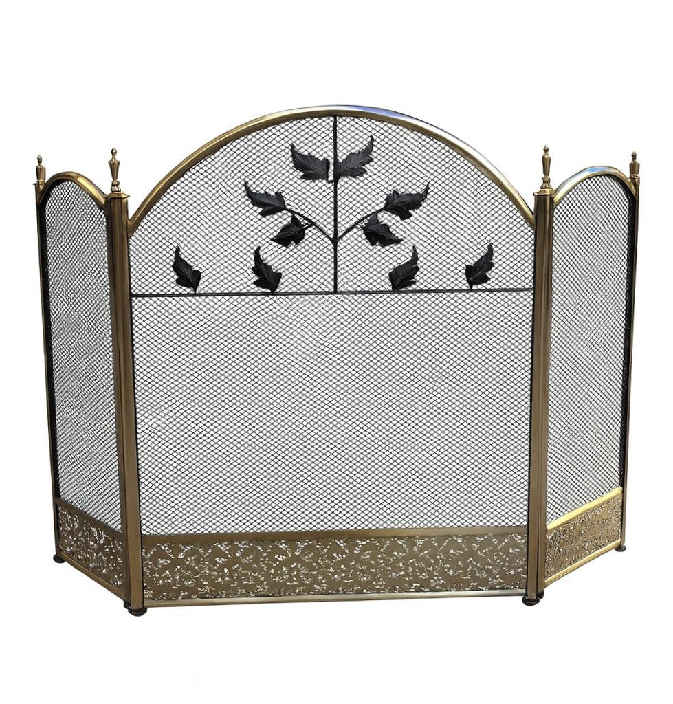 '-  Decorative Brass Fireplace Screen – 69 × 98 cm -  Abouche3le