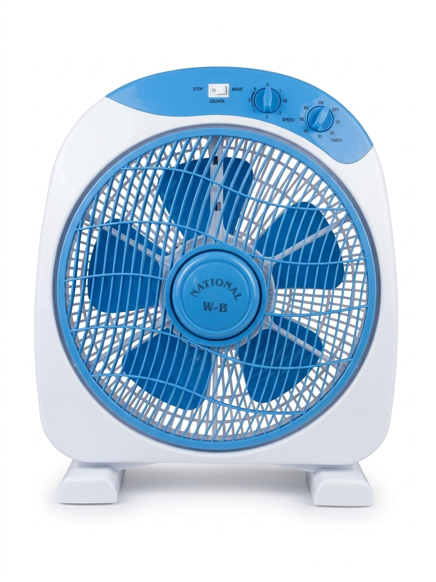 '-  NATIONAL WB Blue & White Fan -  Abouche3le